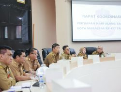 Pjs Wali Kota Arwin Azis Pimpin Rakor Persiapan HUT Kota Makassar ke-417, Dorong Kolaborasi dan Pengabdian Masyarakat